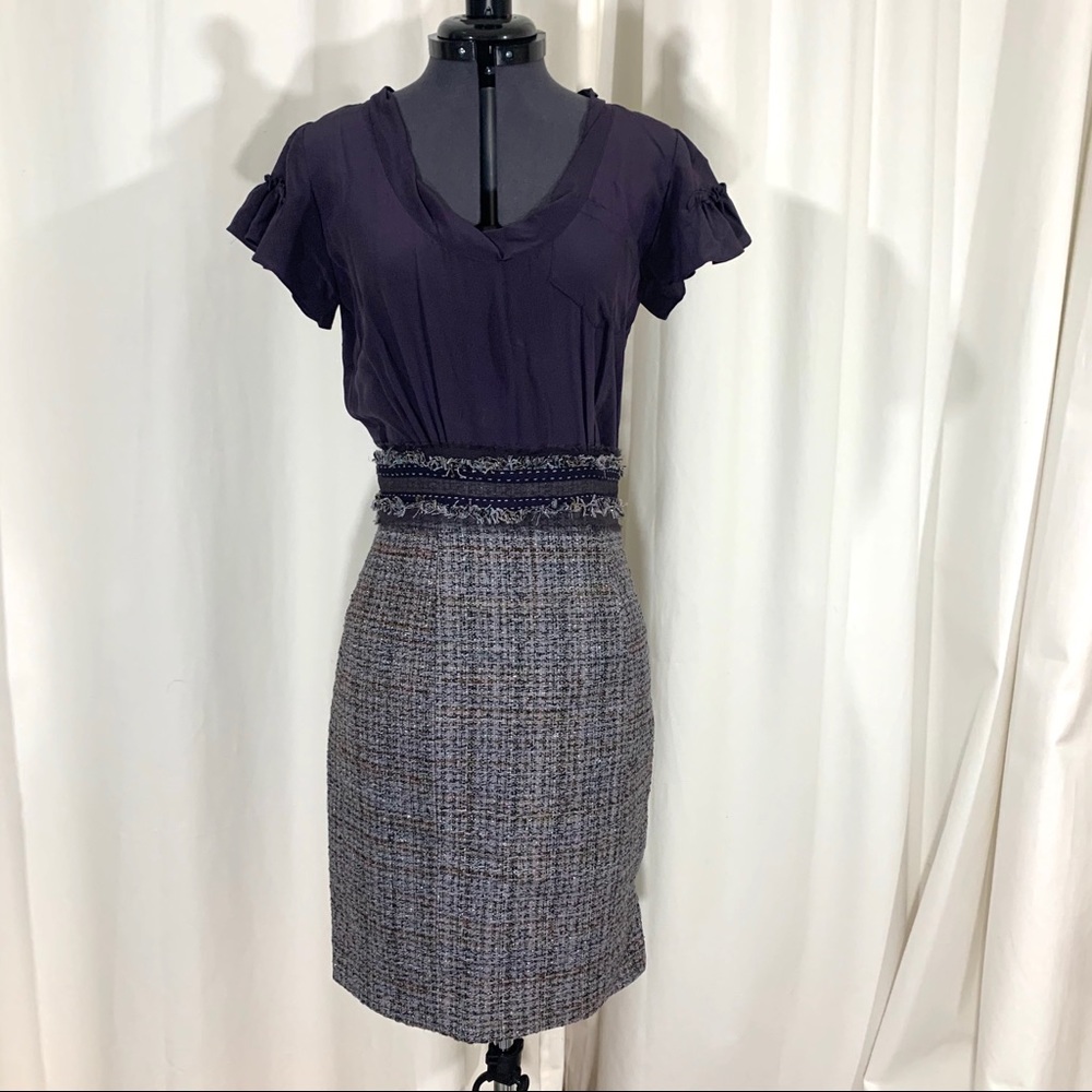 Rebecca Taylor Purple Tweed Dress